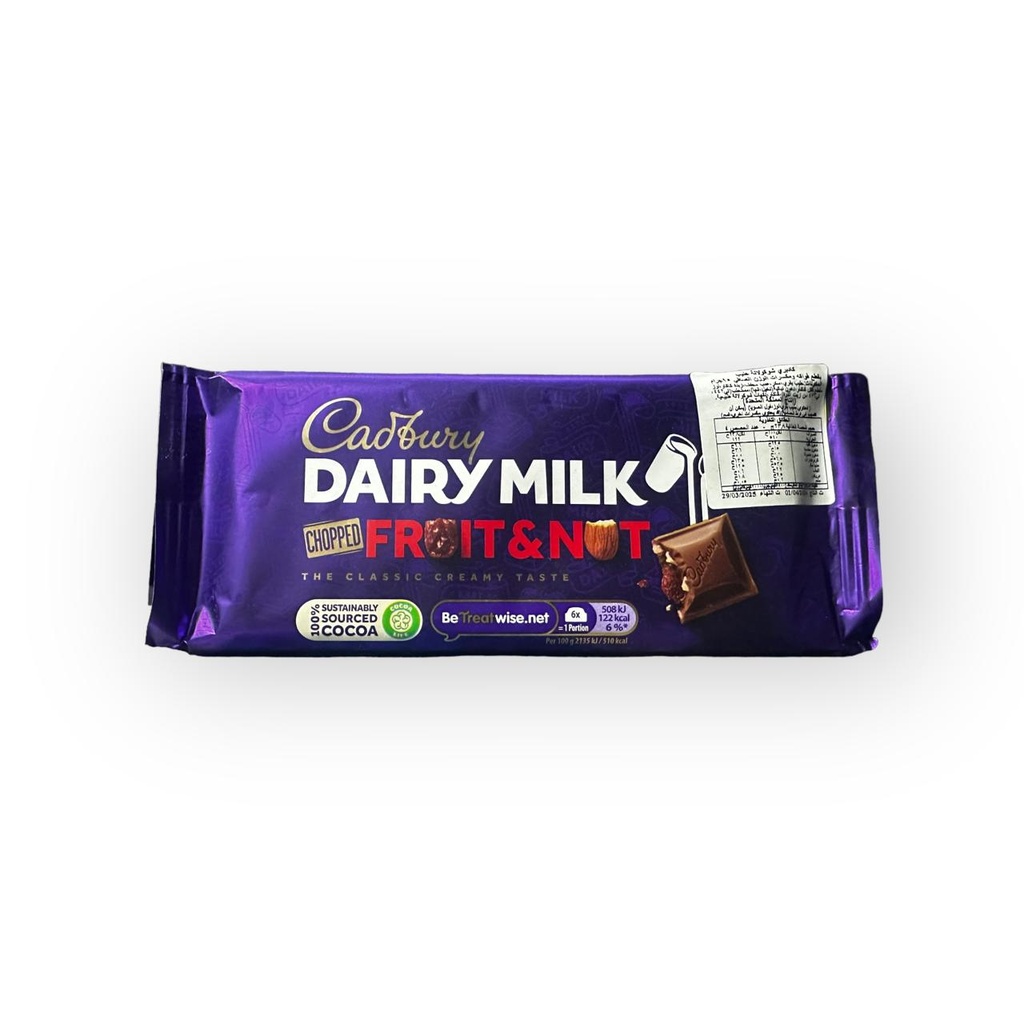 DAIRY MILK FRUIT NUT 120G