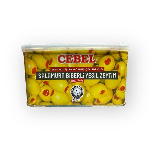 CEBEL GREEN OLIVES PEPPER 600G